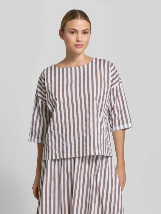 Zdjęcie produktu Bluzka o kroju relaxed fit z dekoltem w łódkę Rich & Royal Koniakowy