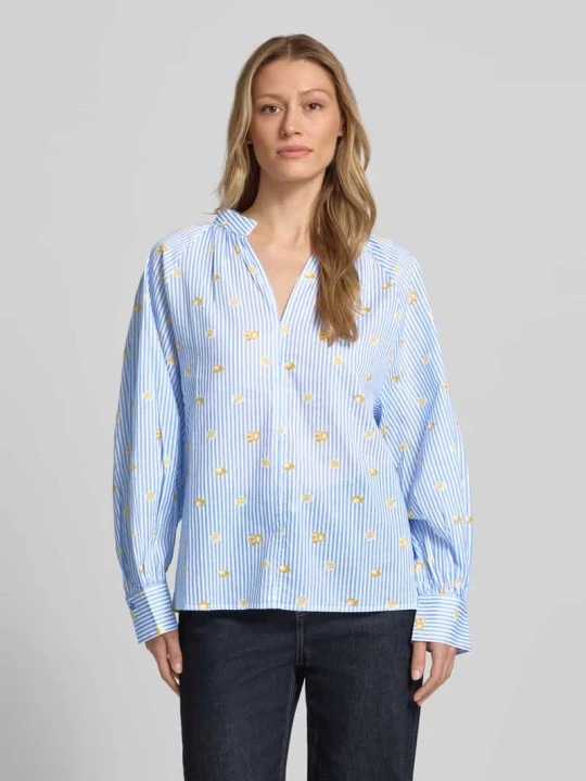 Zdjęcie produktu Bluzka o kroju relaxed fit z dekoltem w serek Christian Berg Królewski niebieski