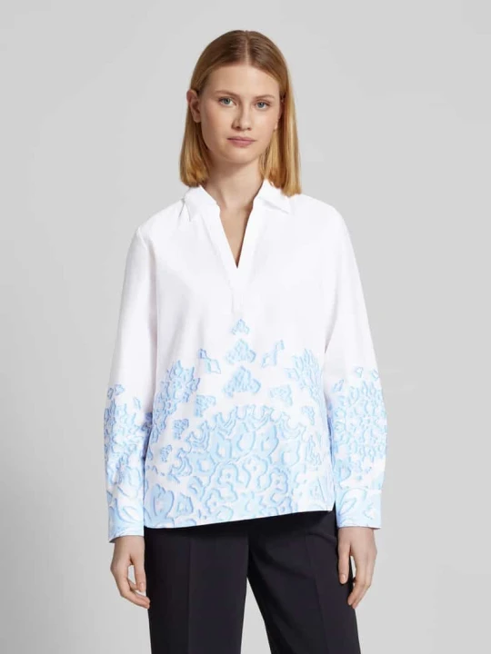 Zdjęcie produktu Bluzka o kroju relaxed fit z dekoltem w serek comma Błękitny
