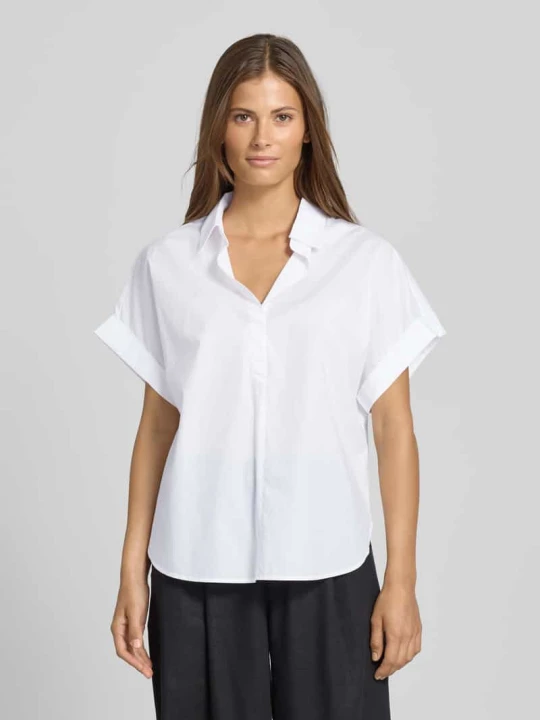 Zdjęcie produktu Bluzka o kroju relaxed fit z dekoltem w serek model ‘Zusina’ Someday Biały