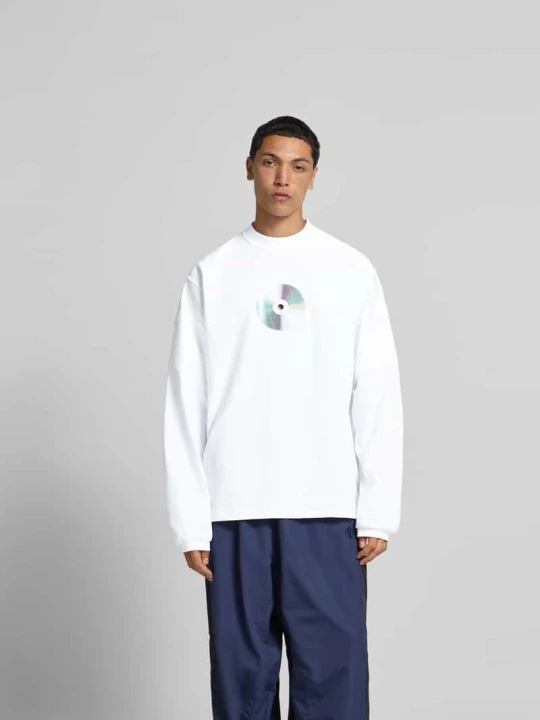 Zdjęcie produktu Bluzka o kroju relaxed fit z długim rękawem i nadrukiem z motywem Vetements Biały