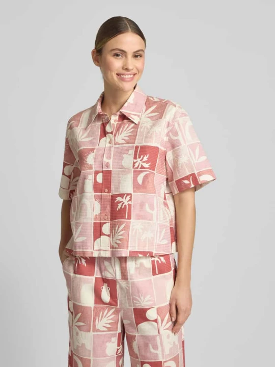 Zdjęcie produktu Bluzka o kroju relaxed fit z fakturowanym wzorem Jake*s Koralowy