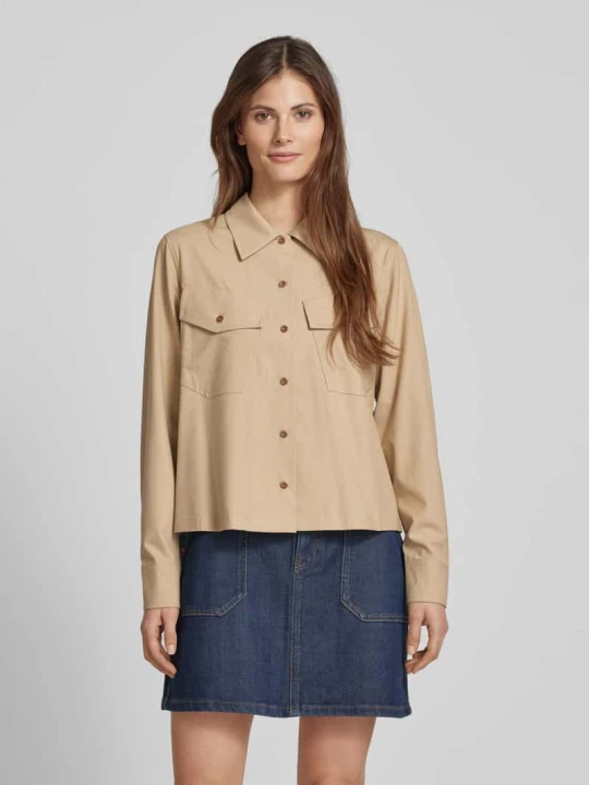 Zdjęcie produktu Bluzka o kroju relaxed fit z kieszeniami na piersi model ‘PHILA’ MOS MOSH Piaskowy