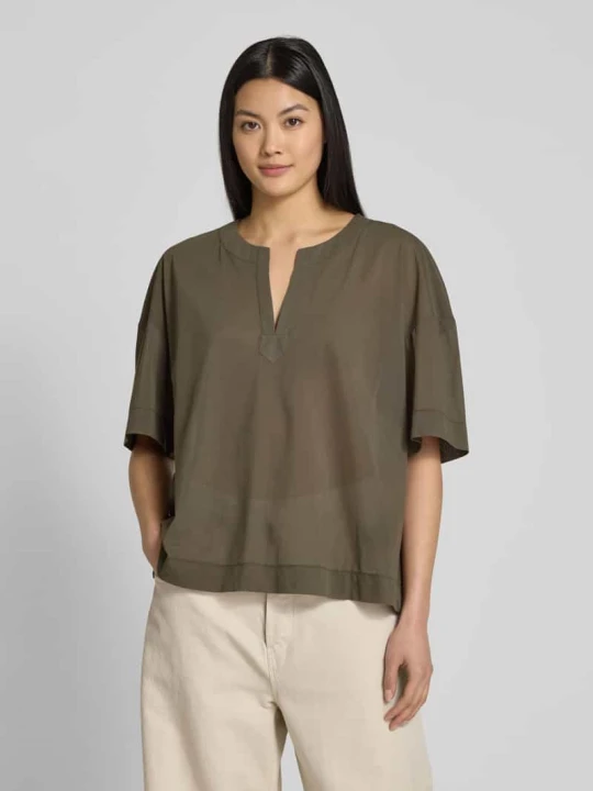 Zdjęcie produktu Bluzka o kroju relaxed fit z kołnierzem z lamówką model ‘FIDATO’ MM By Max Mara Oliwkowy