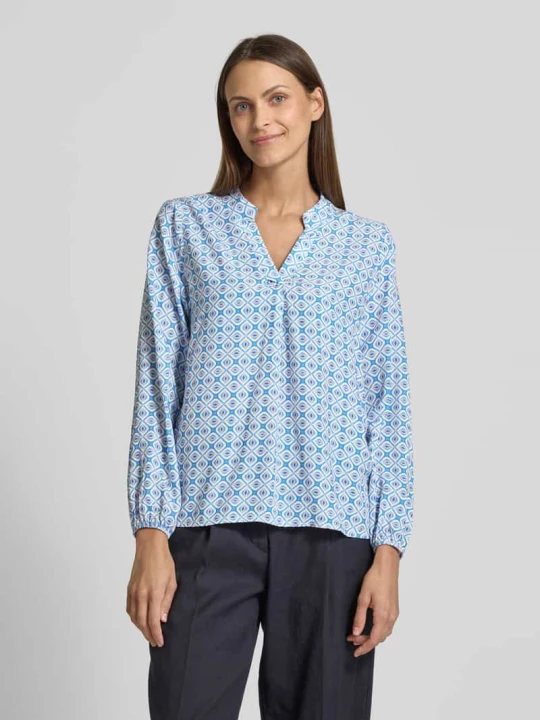 Zdjęcie produktu Bluzka o kroju relaxed fit z kołnierzem z lamówką model ‘Mi44mii’ ZABAIONE Oceaniczny