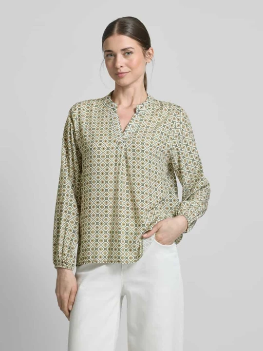 Zdjęcie produktu Bluzka o kroju relaxed fit z kołnierzem z lamówką model ‘Mi44mii’ ZABAIONE Khaki