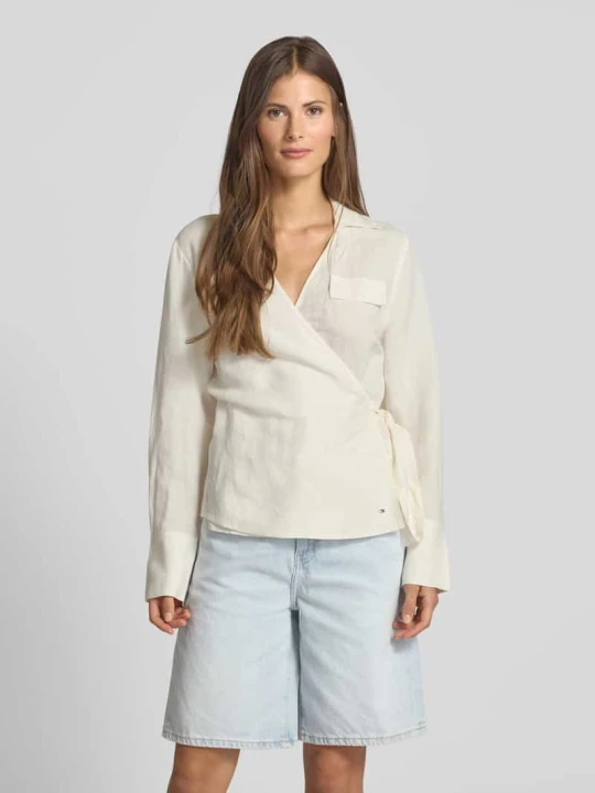 Zdjęcie produktu Bluzka o kroju relaxed fit z mieszanki lnu i wiskozy Tommy Hilfiger Écru