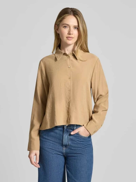 Zdjęcie produktu Bluzka w kroju relaxed fit z mieszanki modalu model 'Flowy' Opus Jasnobrązowy