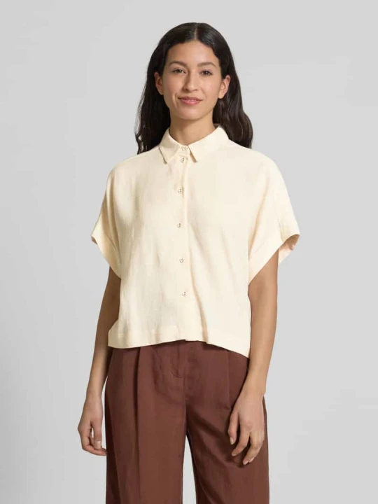 Zdjęcie produktu Bluzka o kroju relaxed fit z mieszanki wiskozy i lnu model ‘VIVA’ Selected Piaskowy