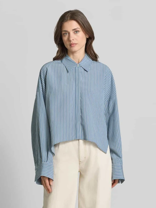 Zdjęcie produktu Bluzka o kroju relaxed fit z mieszanki wiskozy model 'OSHIA' Drykorn Błękitny