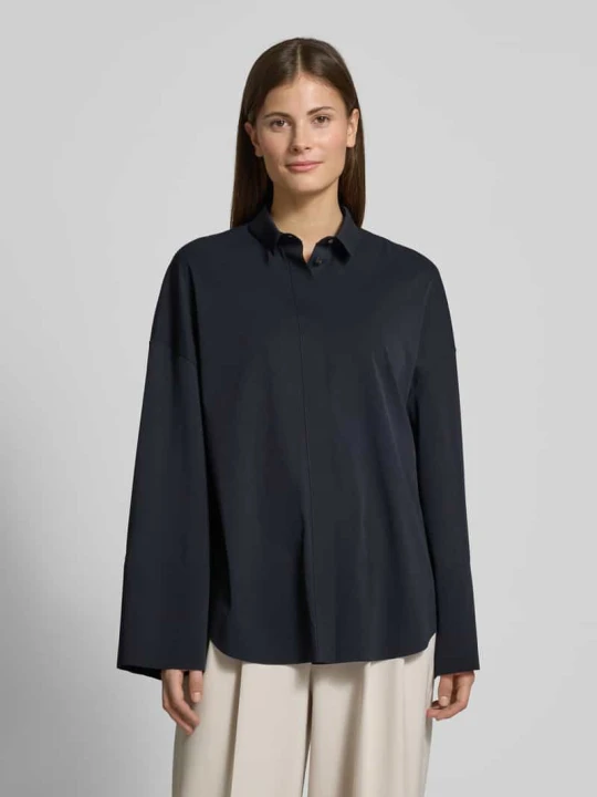 Zdjęcie produktu Bluzka o kroju relaxed fit z obniżonymi ramionami model ‘PATELLA’ MM By Max Mara Ciemnoniebieski