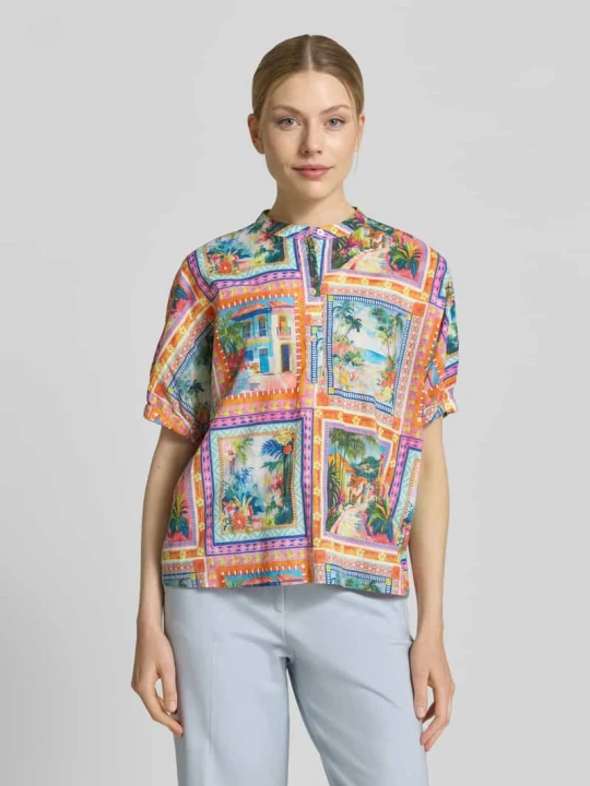 Zdjęcie produktu Bluzka o kroju relaxed fit z okrągłym dekoltem Emily Van den Bergh Jasnozielony