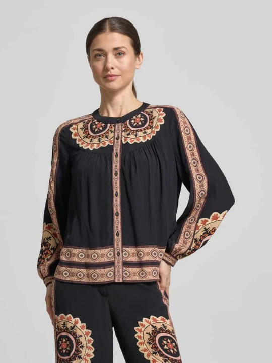 Zdjęcie produktu Bluzka o kroju relaxed fit z okrągłym dekoltem model 'VALDA' Ba&sh Czarny