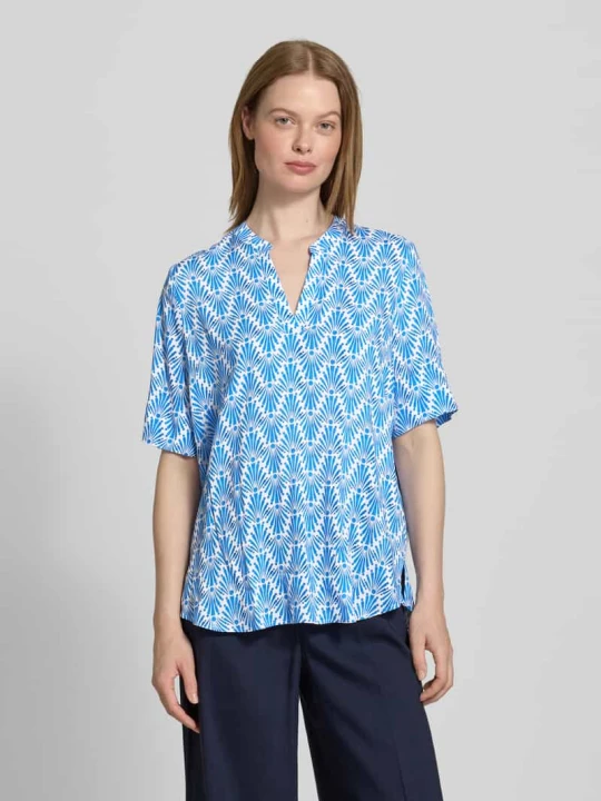 Zdjęcie produktu Bluzka o kroju relaxed fit z rękawem 1/2 Eterna Niebieski