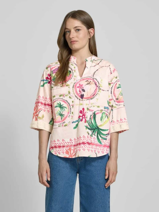 Zdjęcie produktu Bluzka o kroju relaxed fit z rękawem 3 / 4 Emily Van den Bergh Piaskowy