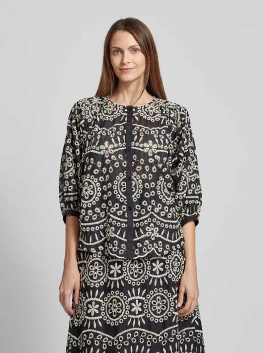 Zdjęcie produktu Bluzka o kroju relaxed fit z rękawem 3 / 4 LANIUS Czarny