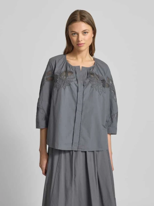 Zdjęcie produktu Bluzka o kroju relaxed fit z rękawem 3 / 4 LUISA CERANO Grafitowy