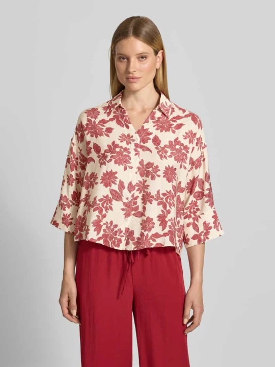 Zdjęcie produktu Bluzka o kroju relaxed fit z rękawem o dł. 3 / 4 model 'Vildana' MSCH Copenhagen Złamany biały