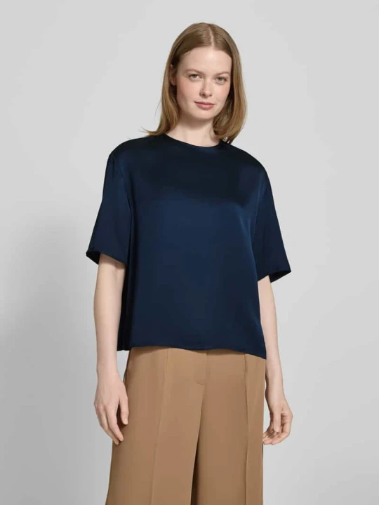 Zdjęcie produktu Bluzka o kroju relaxed fit z satyny Tommy Hilfiger Granatowy