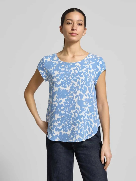 Zdjęcie produktu Bluzka o kroju relaxed fit z tkaniny crêpe model 'VIC' Only Jasnoniebieski