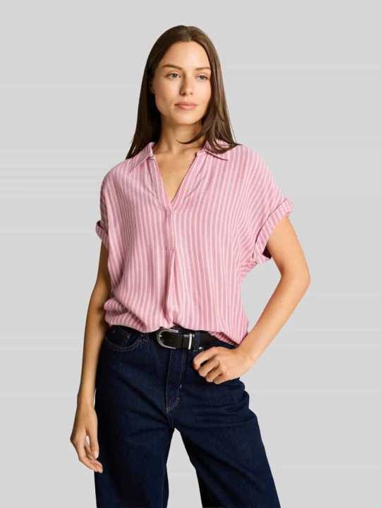 Zdjęcie produktu Bluzka o kroju relaxed fit z wiskozy Tom Tailor Mocnoróżowy