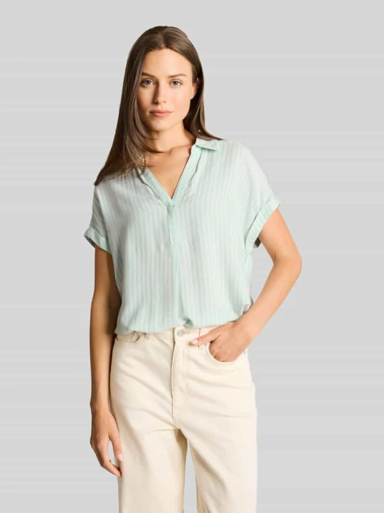 Zdjęcie produktu Bluzka o kroju relaxed fit z wiskozy Tom Tailor Miętowy