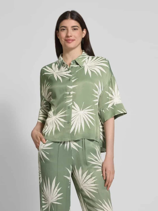 Zdjęcie produktu Bluzka o kroju relaxed fit z wiskozy z obniżonymi ramionami Oui Khaki