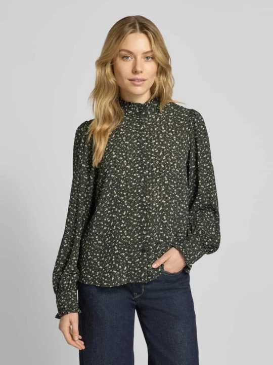 Zdjęcie produktu Bluzka o kroju relaxed fit ze stójką model 'Kaylen Oceanna' MSCH Copenhagen Khaki