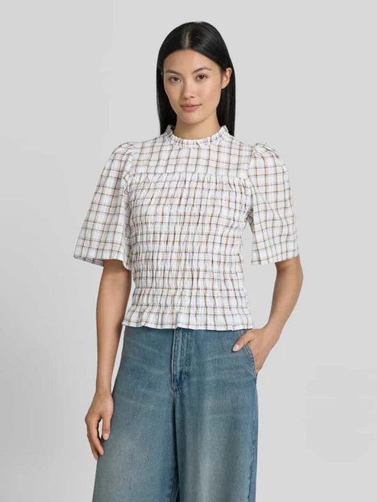 Zdjęcie produktu Bluzka o kroju slim fit we wzór na całej powierzchni model 'POSSINI' NEO NOIR Jasnoniebieski