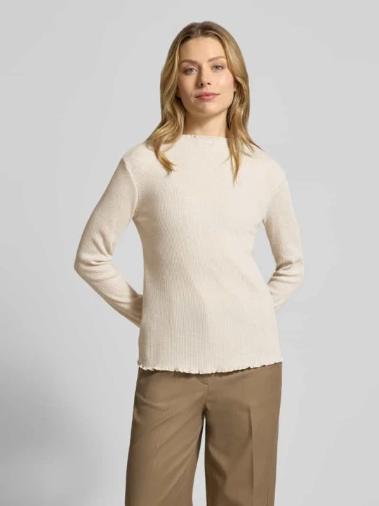 Zdjęcie produktu Bluzka z długim rękawem o kroju slim fit z dodatkiem wiskozy s.Oliver Piaskowy