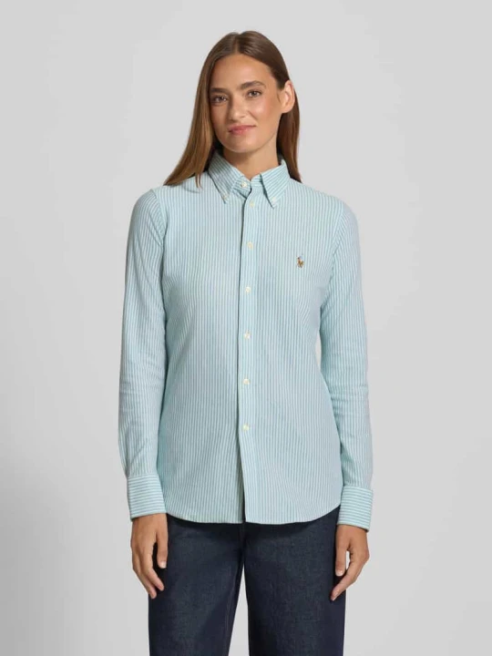 Zdjęcie produktu Bluzka koszulowa o kroju slim fit z kołnierzykiem typu button down Polo Ralph Lauren Zielony