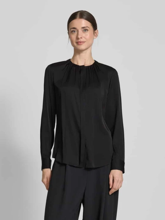 Zdjęcie produktu Bluzka o kroju slim fit z mieszanki jedwabiu model ‘Banorah’ Boss Czarny