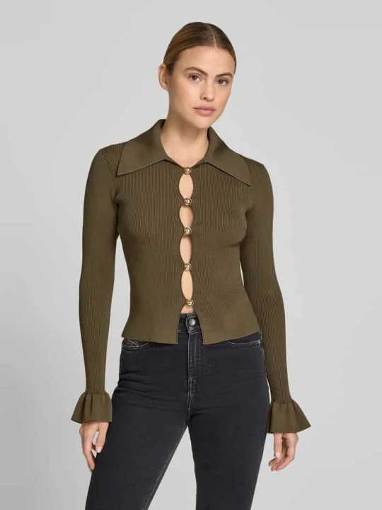 Zdjęcie produktu bluzka o kroju slim fit z mieszanki wiskozy Self Portrait Zielony