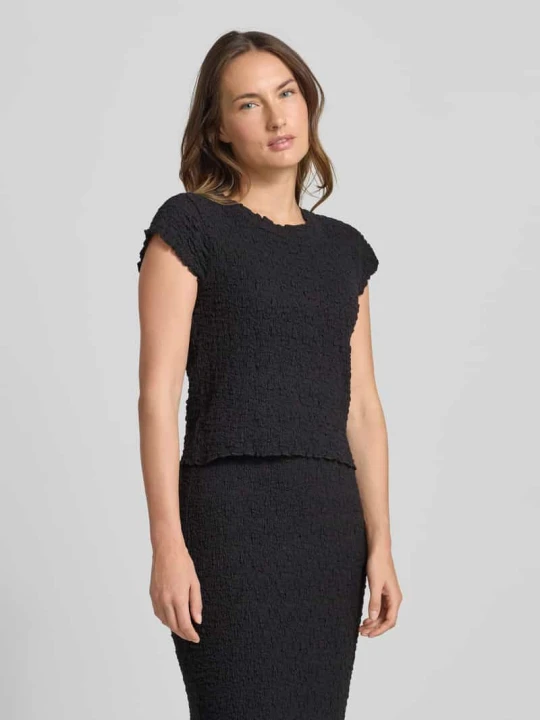 Zdjęcie produktu Bluzka o kroju slim fit z mieszanki bawełny Tom Tailor Czarny