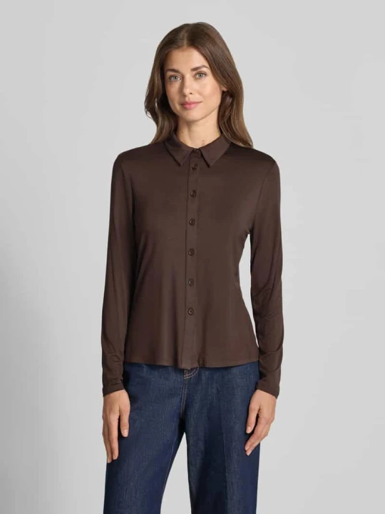 Zdjęcie produktu Bluzka o kroju slim fit z mieszanki wiskozy i elastanu comma Ciemnobrązowy