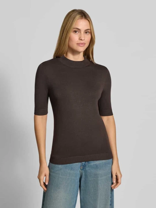 Zdjęcie produktu Bluzka o kroju slim fit z mieszanki wiskozy w imitacji dzianiny comma Ciemnobrązowy