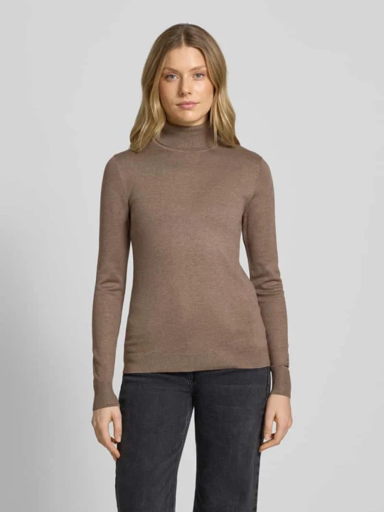Zdjęcie produktu Sweter z golfem o kroju slim fit z Mieszanka wiskozy Model 'Morla' B.Young Jasnobrązowy