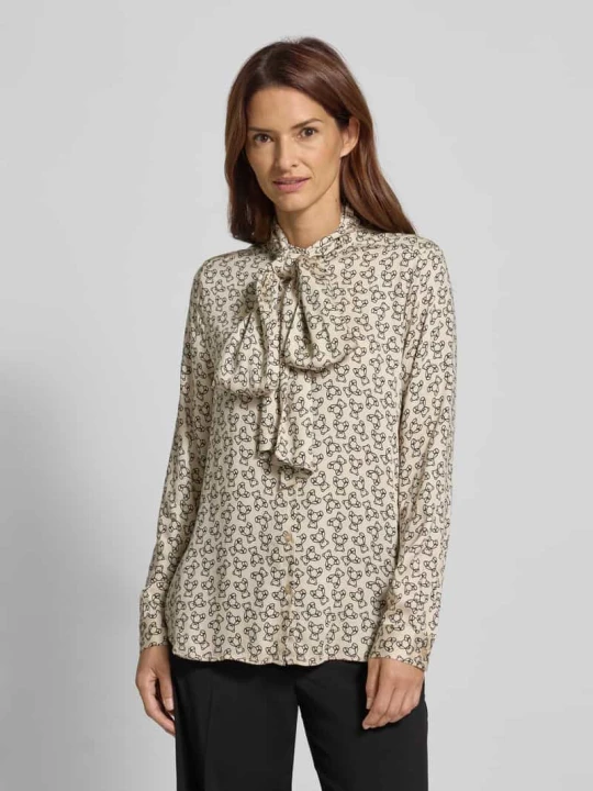 Zdjęcie produktu Bluzka o kroju slim fit z wiązanym detalem milano italy Złamany biały