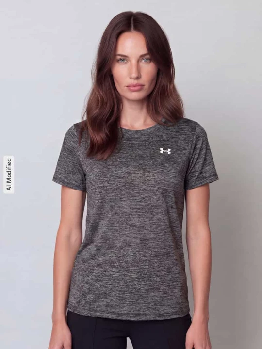 Zdjęcie produktu bluzka o luźnym kroju sport t-shirt z nadruk z logo Under Armour Czarny