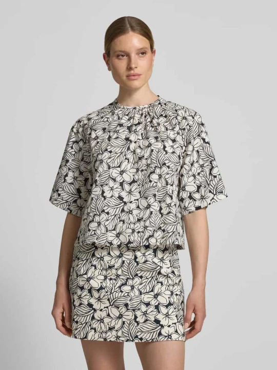 Zdjęcie produktu Bluzka o luźnym kroju z czystej bawełny Weekend Max Mara Czarny