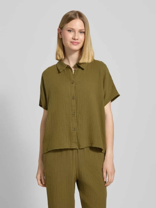 Zdjęcie produktu Bluzka o pudełkowym kroju z czystej bawełny Tom Tailor Khaki