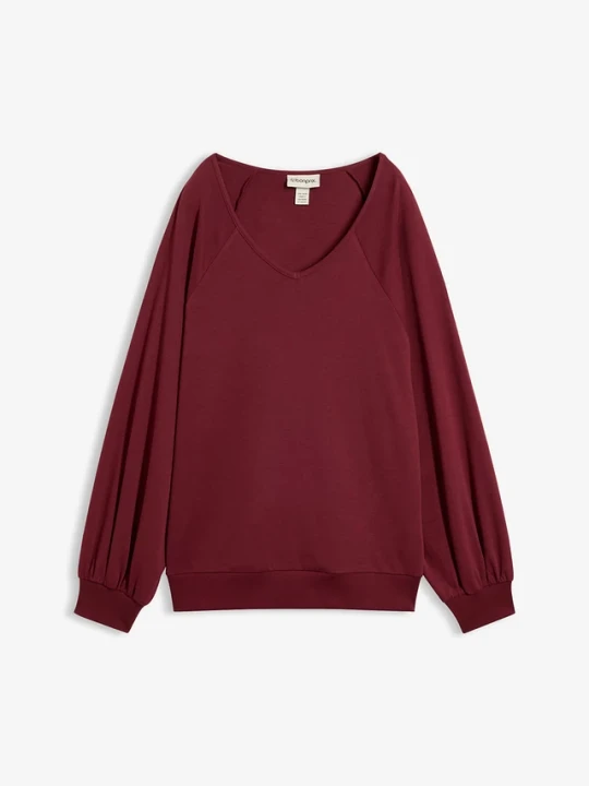 Zdjęcie produktu Bluzka oversize z czystej bawełny BonPrix czerwony
