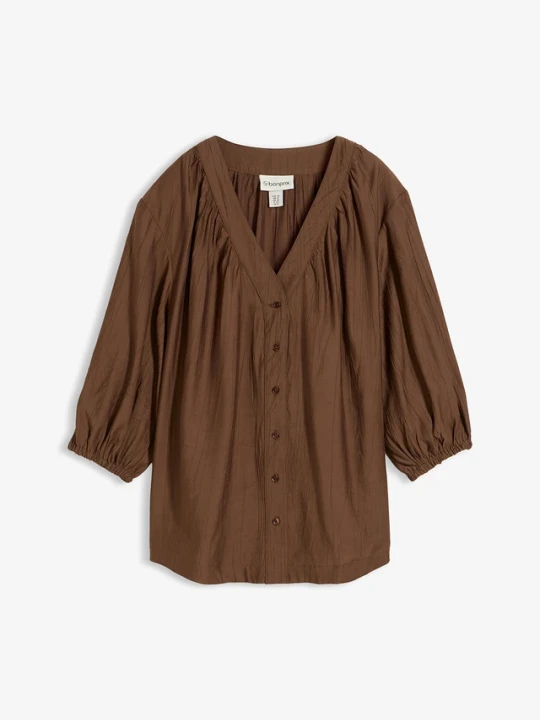 Zdjęcie produktu Bluzka oversize z miękkiej mieszanki wiskozy BonPrix brązowy