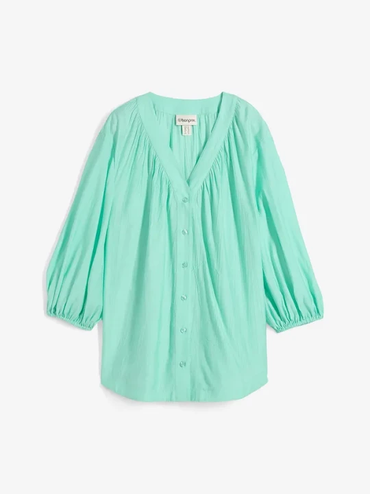 Zdjęcie produktu Bluzka oversize z miękkiej mieszanki wiskozy BonPrix zielony