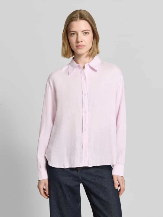 Zdjęcie produktu bluzka oversized z czystego lnu Tommy Hilfiger Różowy