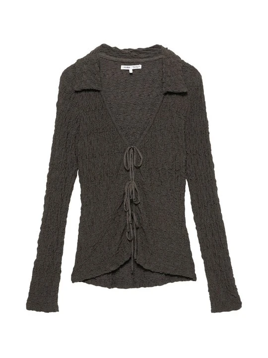 Zdjęcie produktu Bluzka PULL&BEAR ciemnobrązowy melanż