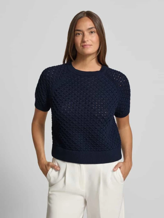 Zdjęcie produktu Bluzka w dzianinowym looku, krój regular fit ROBE LÉGÈRE Granatowy