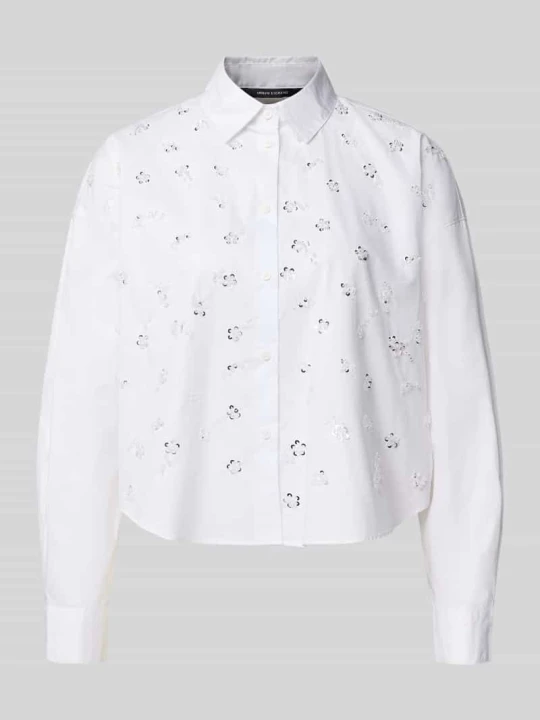 Zdjęcie produktu Bluzka w kroju regular fit z cekinami Armani Exchange Biały