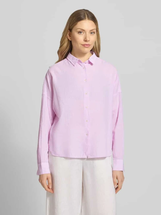 Zdjęcie produktu Bluzka w kroju regular fit z mieszanka lnu i bawełny model 'LUCY' 0039 italy Jasnoróżowy
