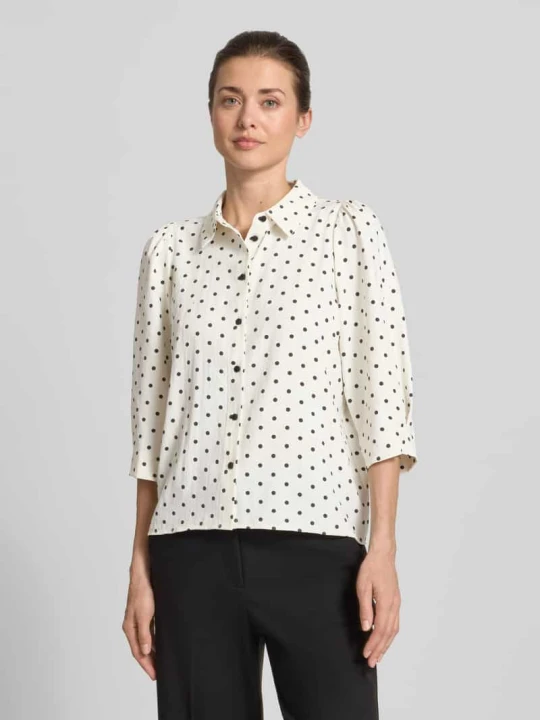 Zdjęcie produktu Bluzka w kroju regular fit z rękawem o dł. 3 / 4, model 'Bono' Lollys Laundry Złamany biały
